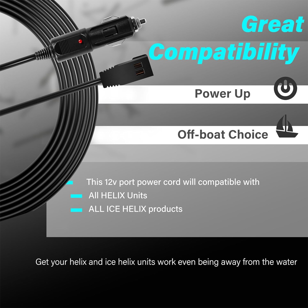 12V DC Port Power Cord 720105- - Fish Finder Charger 评论和价格