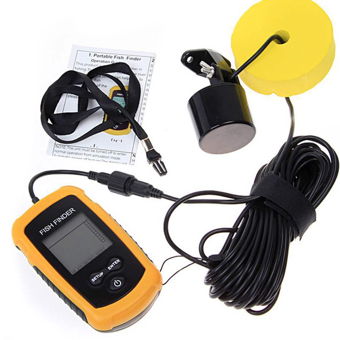 Alarm 100M Portable Sonar Fish - Fishing Depth Finder 评论和价格