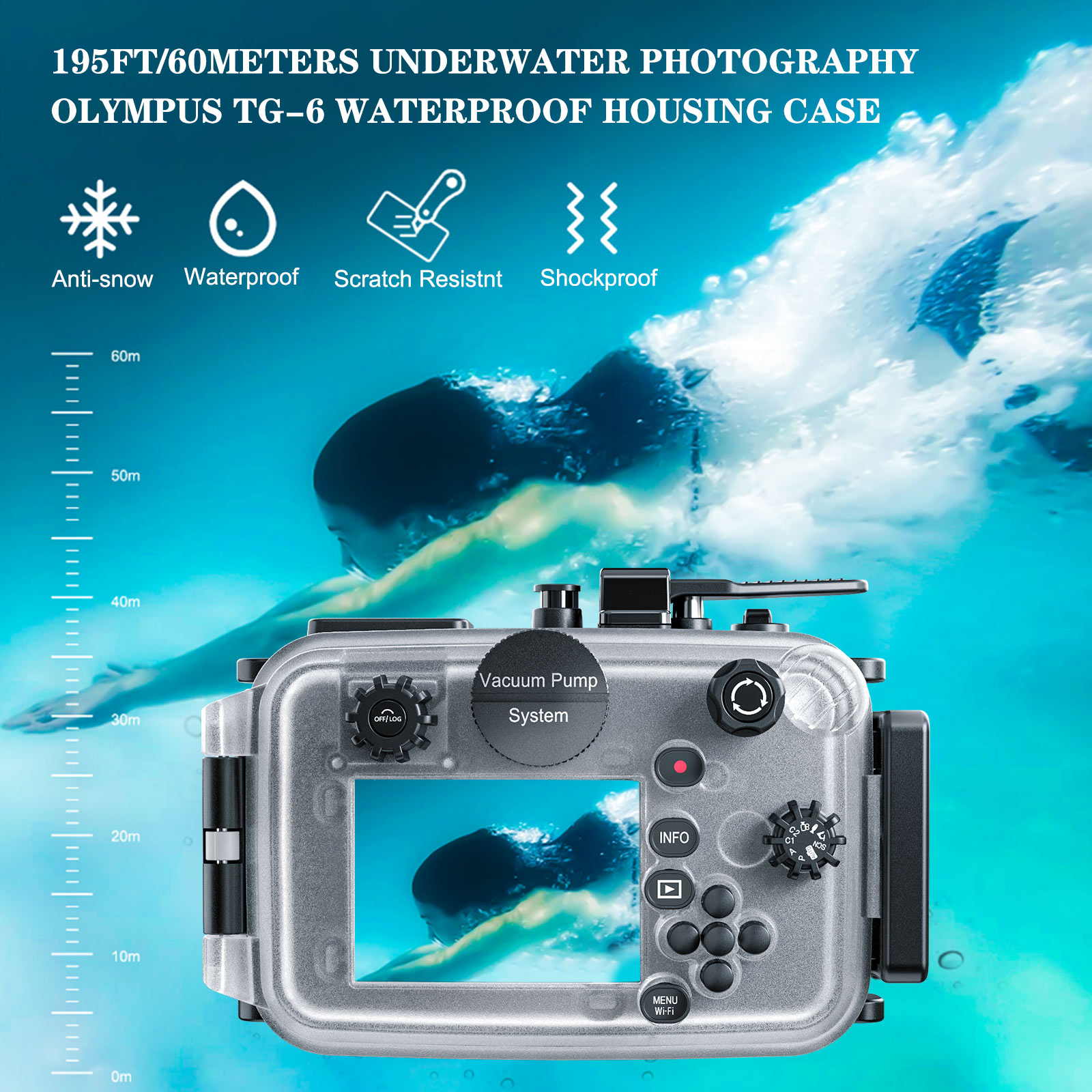 Case 60m/195ft Diving Underwat - Underwater Camera 评论和价格