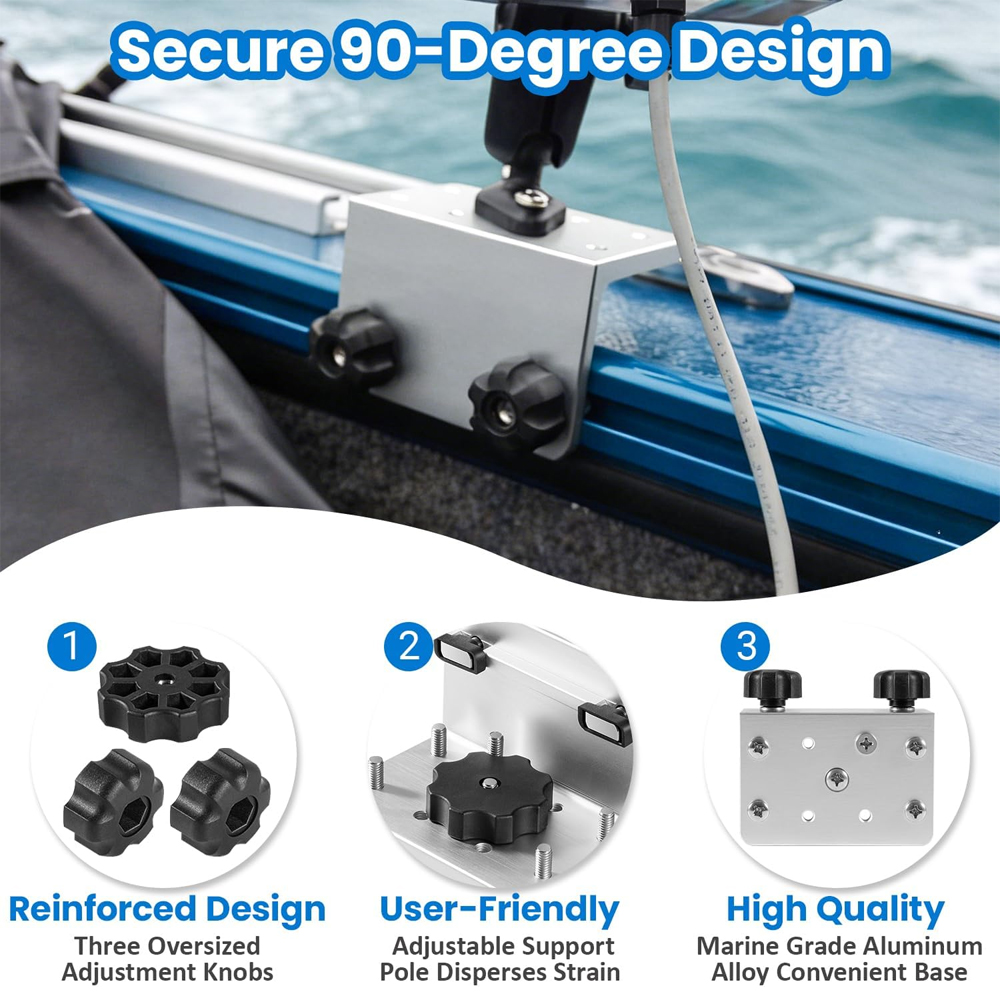 2 Pack 90° Boat Gunnel Track M - Fish Finder Mount 评论和价格