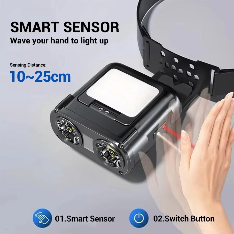 Sensor COB LED Headlamp Cap Cl - Fish Finder Battery 评论和价格